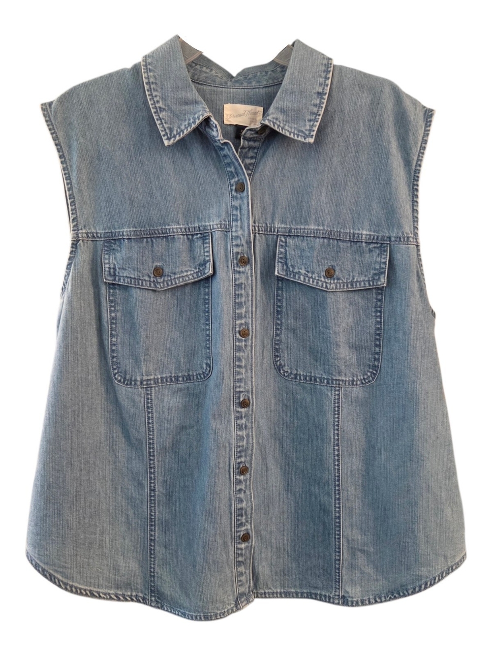 NWT Universal Thread Sleeveless Denim Button-Down Shirt Vest - Plus Size XXL
